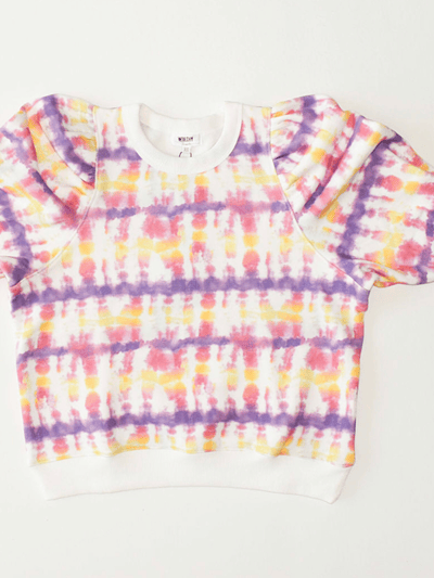 Worthy Threads Adult Puff Sleeve Crew Neck In Sunset Tie Dye product