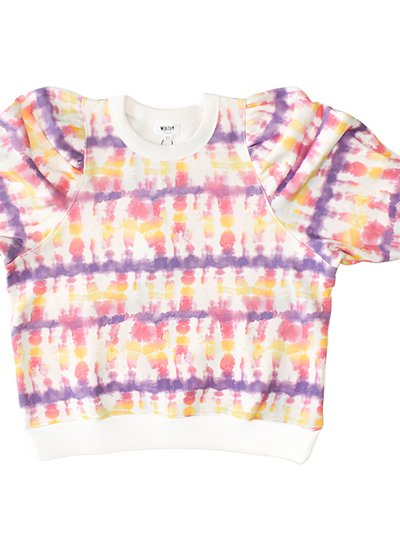 Worthy Threads Adult Puff Sleeve Crew Neck In Sunset Tie Dye product