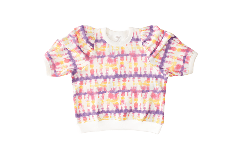 Adult Puff Sleeve Crew Neck In Sunset Tie Dye - Sunset Tie Dye