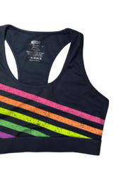 Adult Sports Bra In Neon Stripe - Neon Stripe