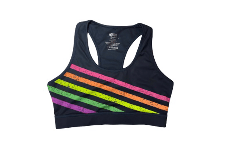 Adult Sports Bra In Neon Stripe - Neon Stripe