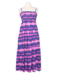 Adult Tie Dye  Dress - Fuchsia/Navy