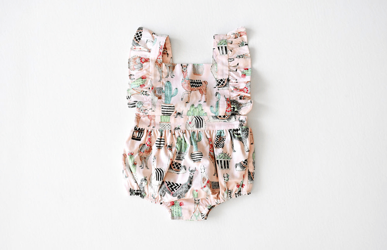 Bubble Romper In Pink Llama - Pink Llama