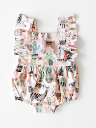 Bubble Romper In Pink Llama - Pink Llama