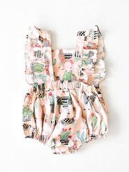 Bubble Romper In Pink Llama