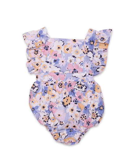 Worthy Threads Bubble Romper In Purple Flowers product
