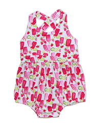 Cross Back Bubble Romper In Popsicles