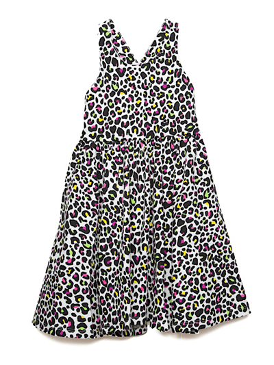 Worthy Threads Cross Back Twirly Dress In Neon Leopard product