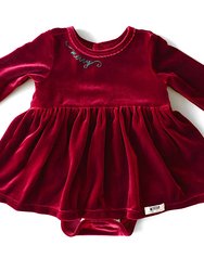 Holiday Bubble Romper In Burgundy Velvet - Burgundy Velvet