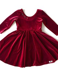 Holiday Twirly Dress - Burgundy