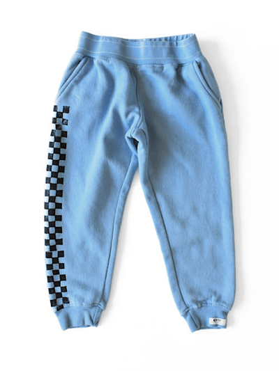 Worthy Threads Kids Hand Dyed Joggers In Blue Checkerboard product