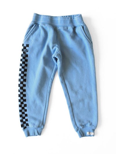 Worthy Threads Kids Hand Dyed Joggers In Blue Checkerboard product