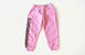 Kids Hand Dyed Joggers In Pink Checkerboard - Pink