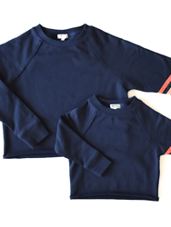 Kids Navy Cropped Sweatshirt With Rainbow Stripes