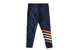 Kids Navy Leggings with Rainbow Stripes - Navy