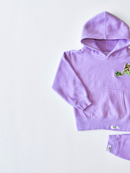 Kids Purple Hoodie with Mermaid Patch