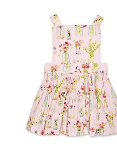 Worthy Threads Pinafore Dress In Pink Plants product
