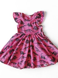 Ruffle Twirly Dress In Dino - Dino