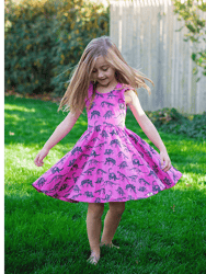 Ruffle Twirly Dress In Dino