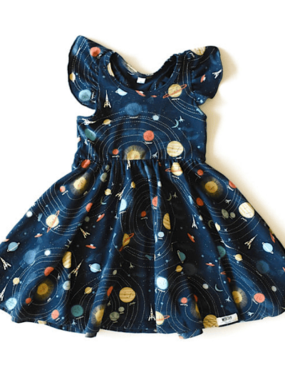 Worthy Threads Ruffle Twirly Dress In Planets product