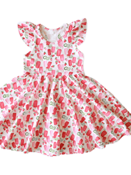 Ruffle Twirly Dress In Popsicles - Popsicles