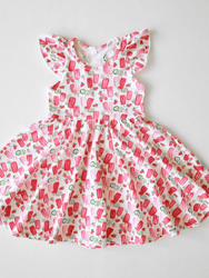 Ruffle Twirly Dress In Popsicles - Popsicles