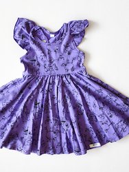 Ruffle Twirly Dress - Purple