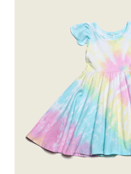 Ruffle Twirly Dress - Pastel Tie Dye