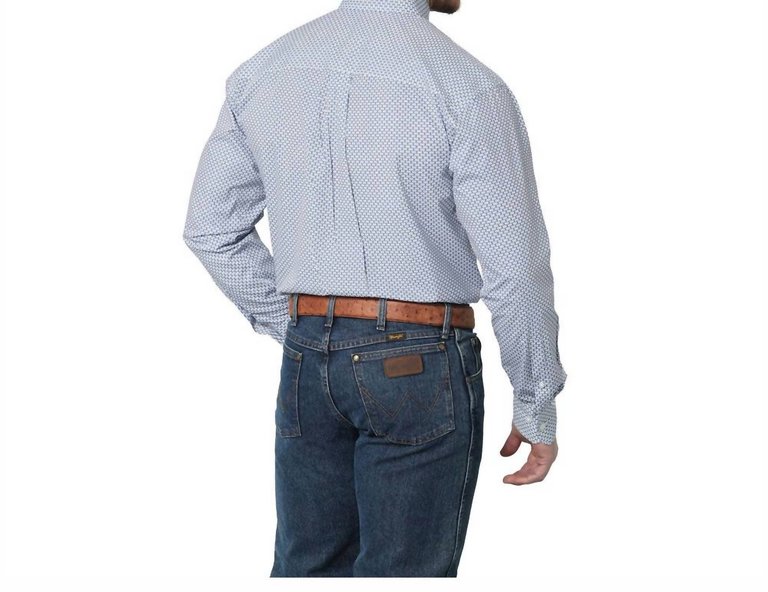 Men's George Straight Long Sleeve Button Western Shirt In Blue