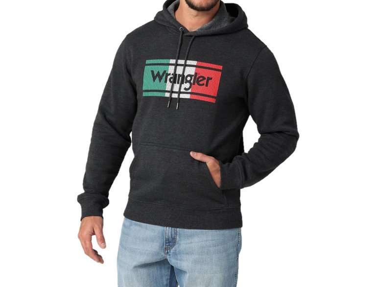 Men's Hoodie Mexico Logo In Caviar Heather - Caviar Heather