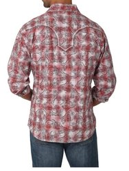 Men's Long Sleeve Western Shirt In Red