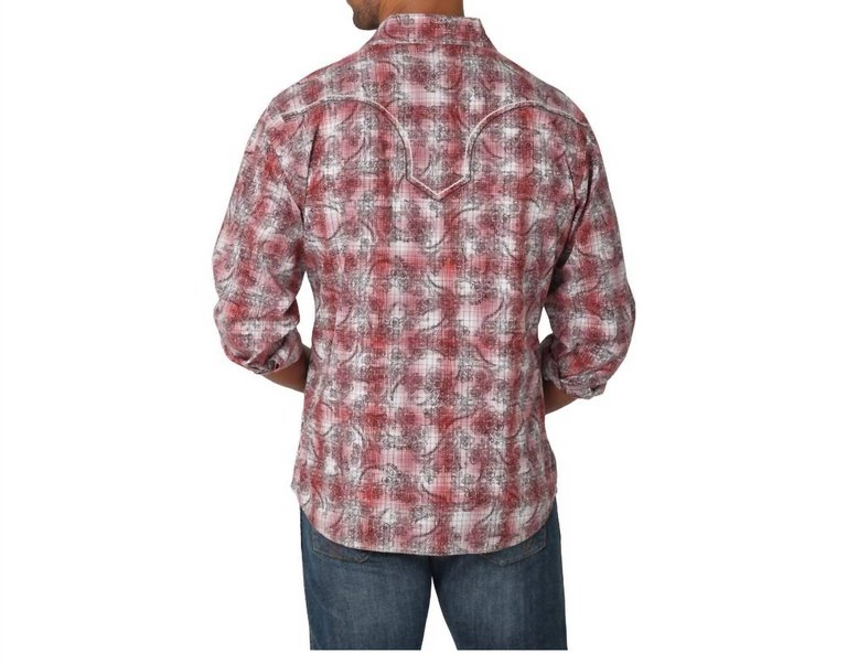 Men's Long Sleeve Western Shirt In Red