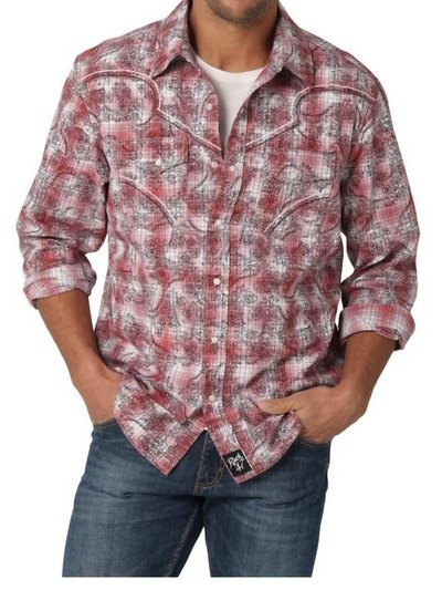 Wrangler Men's Long Sleeve Western Shirt In Red product