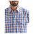 Wrinkle Resist Long Sleeve Western Snap Shirt In Blue, Orange & White Plaid