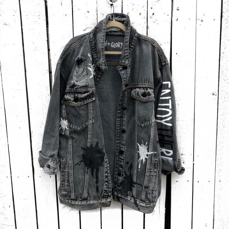 'Enjoy The Ride' (With Your Initial) Denim Jacket