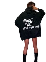 'Middle' Painted Hoodie - Black