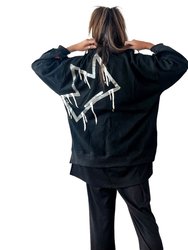 'My Crown' Painted Sweatshirt - Black