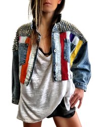 Rainbow Spike Denim Jacket