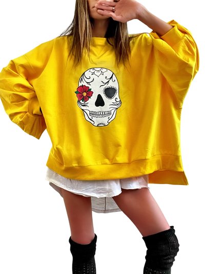 Wren + Glory Sugar Skull Painted Sweatshirt product