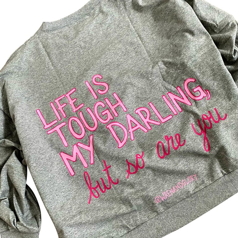 Thats Life Painted Sweater - Grey