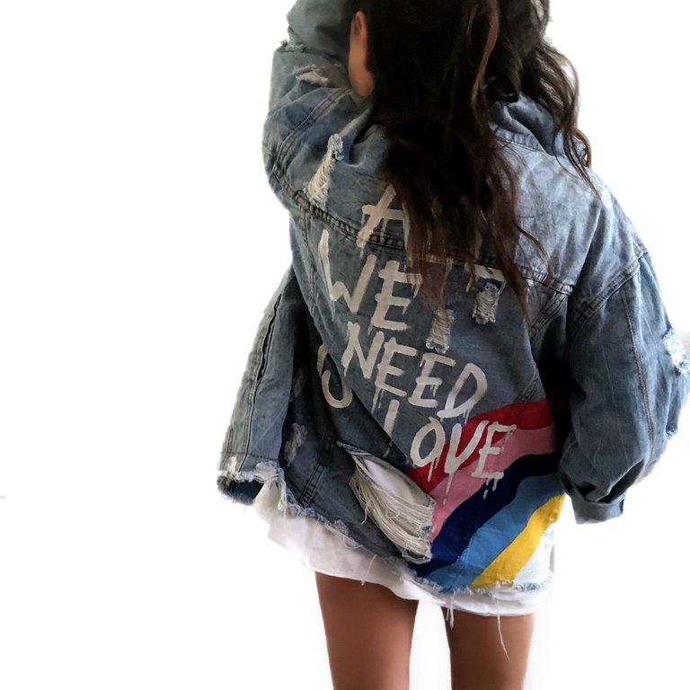 All We Need' Denim Jacket - Medium Blue Denim