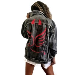 Devil' Denim Jacket - Faded Black