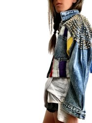 Rainbow Spike Denim Jacket