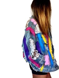 Rainbows and Lace' Denim Jacket