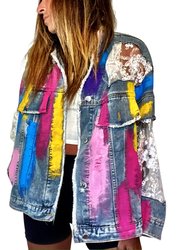 Rainbows and Lace' Denim Jacket