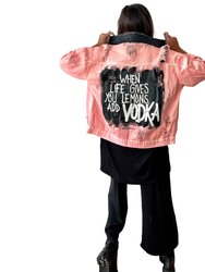 'Vodka Please' Denim Jacket