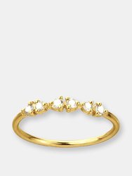 Demi-Paired Diamond Ring - Yellow Gold