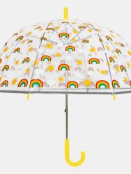 X-Brella Childrens/Kids Rainbow Dome Umbrella (One Size) - Clear/Yellow