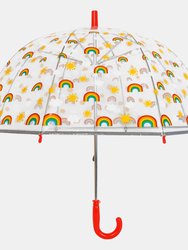 X-Brella Childrens/Kids Rainbow Dome Umbrella - Clear/Red