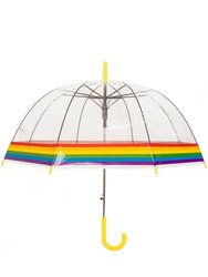 X-Brella Rainbow Border Dome Umbrella (One Size) - Clear/Yellow